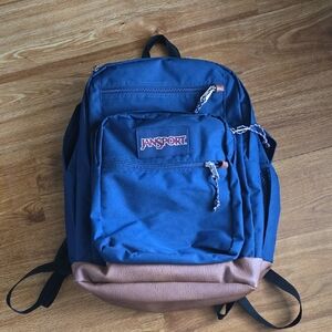 Jansport Navy Backpack with Brown Base